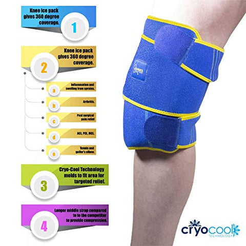 Knee Brace with Ice Pack and Compression System ManaEZ® Rom Ice